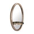 Homeroots Antiqued Oval Mirror with Petite Shelf, Gold 391642